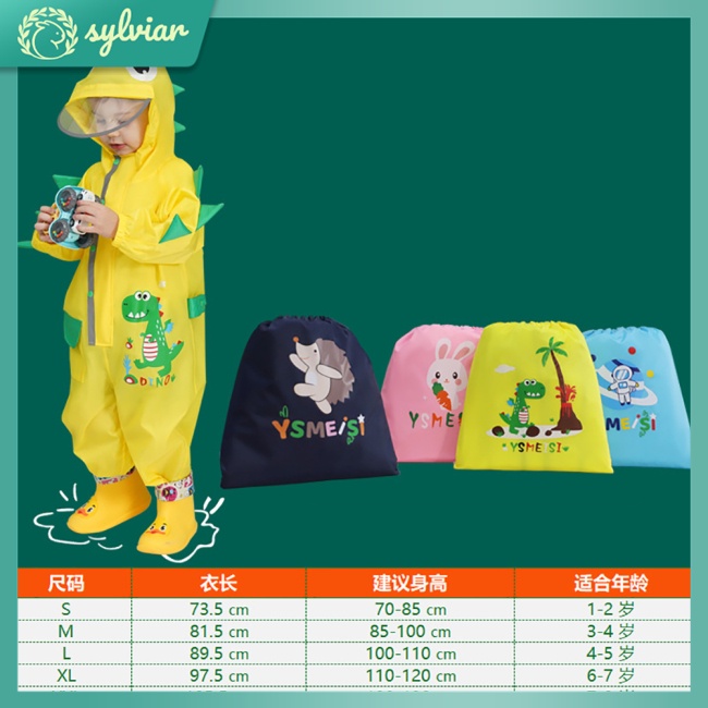 Áo Mưa Một Mảnh In Họa Tiết Hoạt Hình Dễ Thương Dành Cho Bé Trai Gái