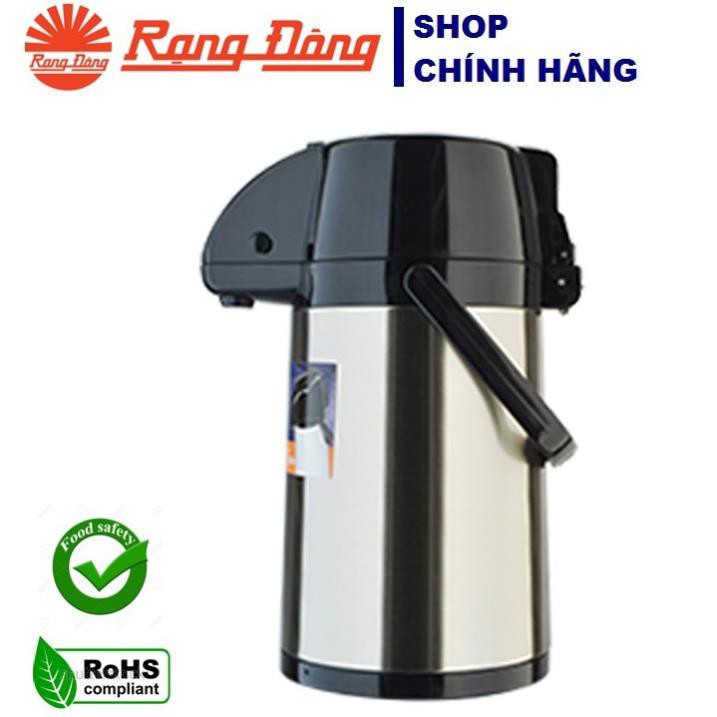 Phích đựng nước nóng 1 lít Rạng Đông Inox cao cấp, cần bơm rót nước, đế xoay 360 độ