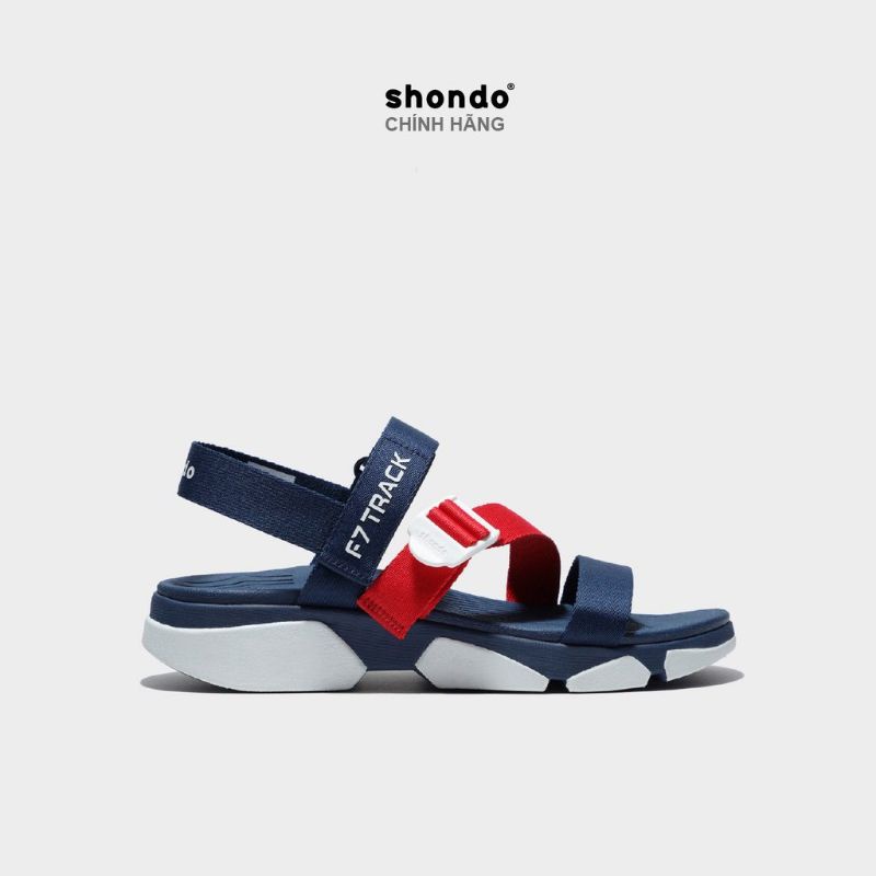 Sandals Shondo F7 Track xanh navy đế trắng F7T0036