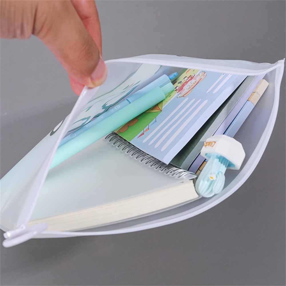 Túi Đựng Tài Liệu Trong Suốt Có Khóa Kéo Họa Tiết Hoạt Hình Dễ Thương Đa Năng Cho Học Sinh