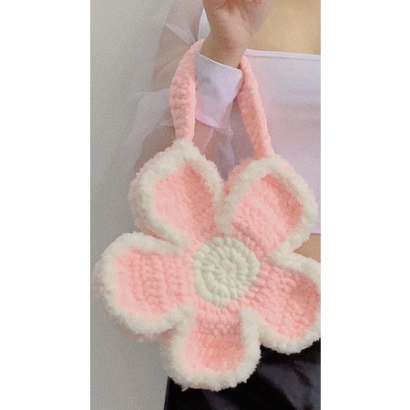 Túi Hoa len móc xinh xễu