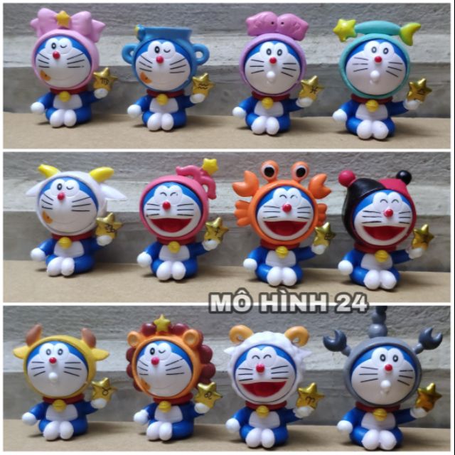 [BỘ 12 EM] COMBO nhân vật Doraemon cung hoàng đạo ĐÔ RÊ MON mô hình để bánh sinh nhật gato đồ chơi Doremon