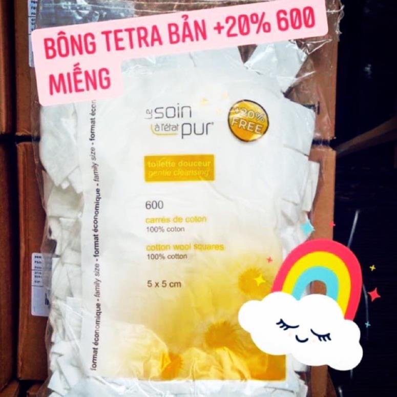 BÔNG TẨY TRANG TETRA LE SOIN LARETAT PUR 600 MIẾNG CỦA PHÁP