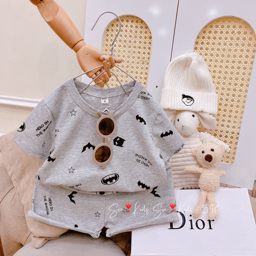 Bộ cộc tay chất Cotton tàu BAT MAN thoáng mát cực đẹp cho bé trai bé gái Namkidshop (V551)