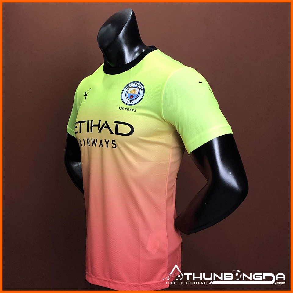 Áo đấu Manchester City sân khách 2019/2020 vàng hồng, áo Man City 2019/20 sân khách 3rd bản PLAYER bodyfit SF