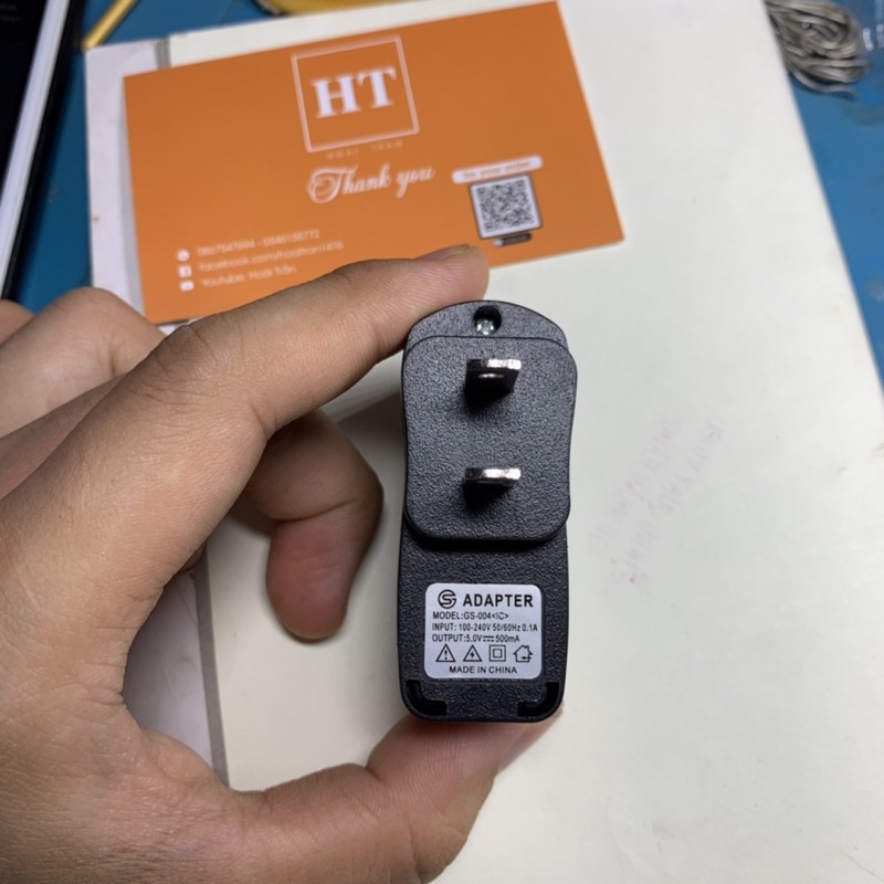 Củ sạc, cốc sạc, adapter 5V 0,5A có led báo sạc cho loa Bluetooth, tai nghe không dây, đài niệm phật dùng dòng sạc thấp