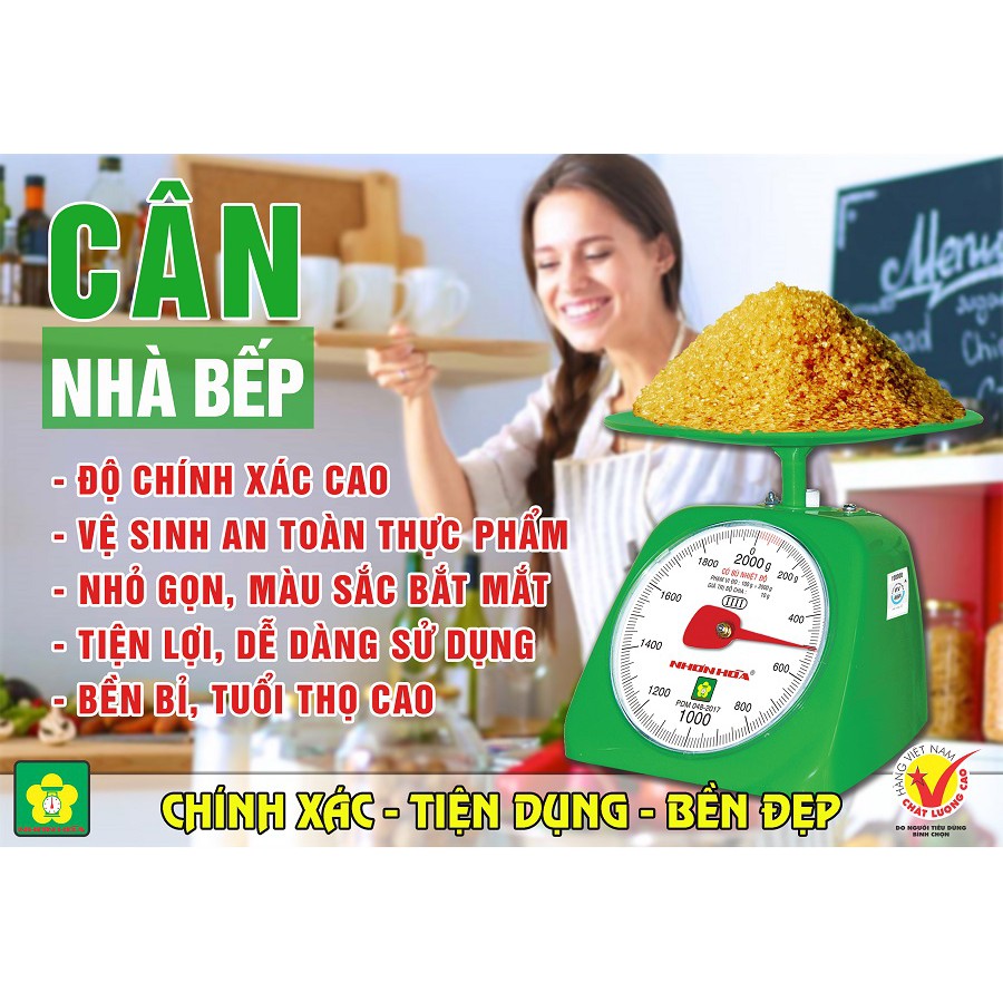 Cân nhà bếp chính hãng Nhơn Hòa (cân nhựa 500 g, 1000 g, 2000 g)