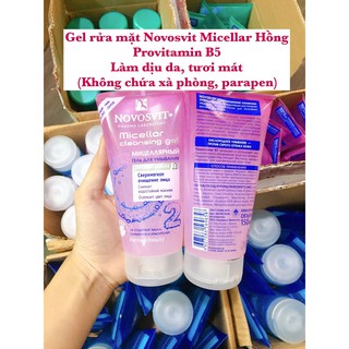 Gel rửa mặt Novosvit Micellar hồng Provitamin B5