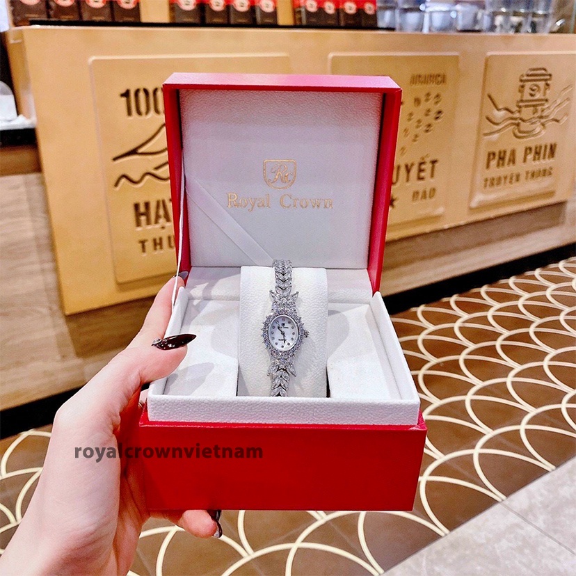 Đồng Hồ Nữ Chính Hãng Royal Crown 2527 Đính Đá Lấp Lánh Kiêu Sa