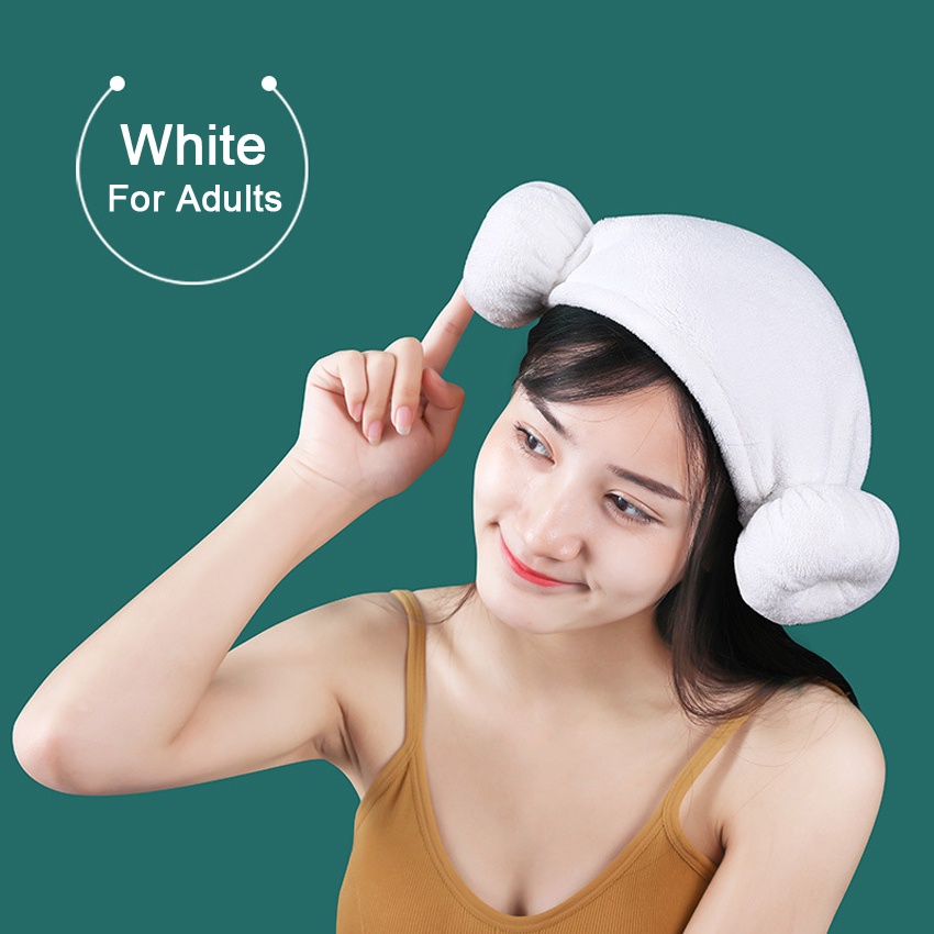 Mũ Trùm Đầu Bằng Lông Cừu Siêu Thấm Hút Nhanh Khô Tóc Dài Dễ Thương Cho Người Lớn Và Trẻ Em