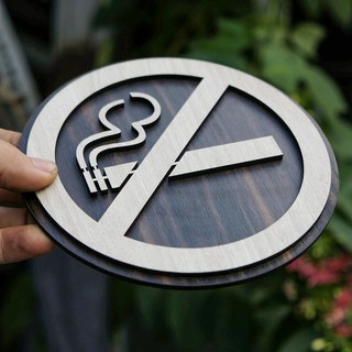 ✔️Bảng cấm thuốc (no smoking) gỗ mặt veneer
