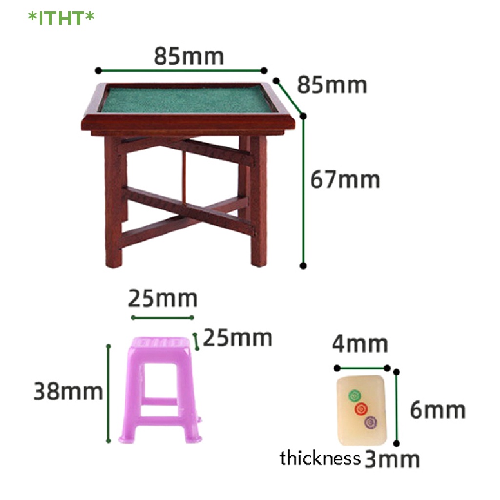 Mô Hình Mạt Chược Mini Trang Trí Nhà Búp Bê Tỉ Lệ 1: 12 Mới