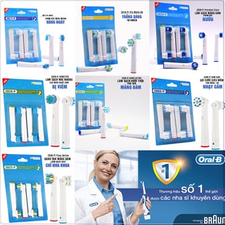 Set Bộ 4 đầu bàn chải đánh răng điện cho máy Oral B Braun EB