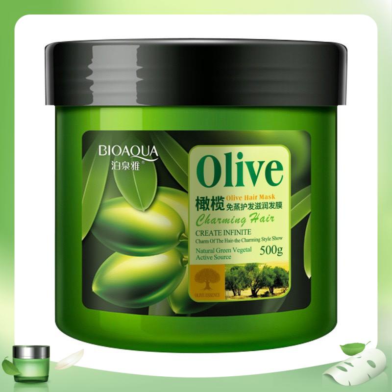 Ủ Phục Hồi Tóc Khô Xơ Gãy Rụng Chiết Xuất Tinh Chất Dầu Olive Thương Hiệu BioAqua 500g