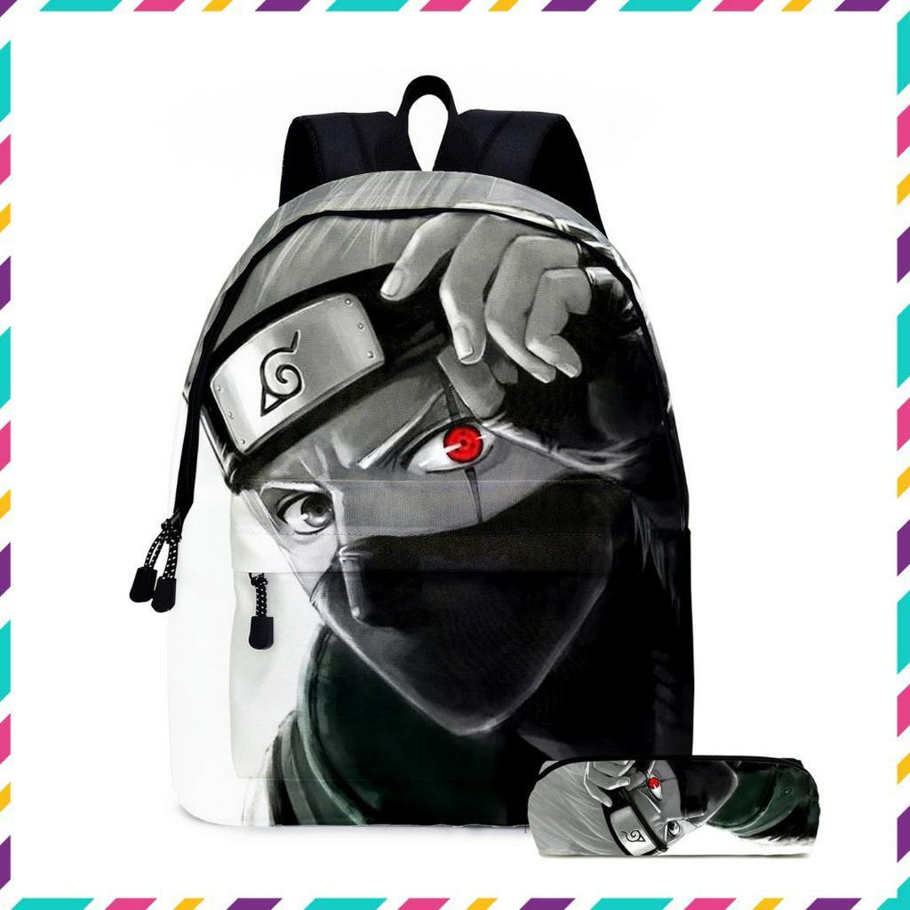 Balo đi học, balo học sinh cấp 1 hoạ tiết Naruto, sasuke, kakashi cho bé, balo thời trang cho học sinh