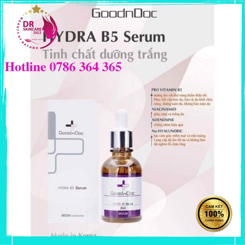 [GoodnDoc]Serum dưỡng ẩm trắng sáng da, mờ thâm nám, cấp nước, chống lão hóa GOODNDOC HYDRA B5 30m | BigBuy360 - bigbuy360.vn