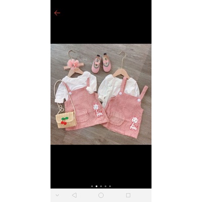 Set áo mix yếm 2 dây nhung. rập giấy. không phải quần áo