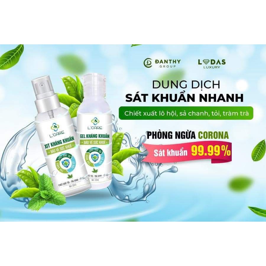 Xịt, gel kháng khuẩn L'CARE 120ml