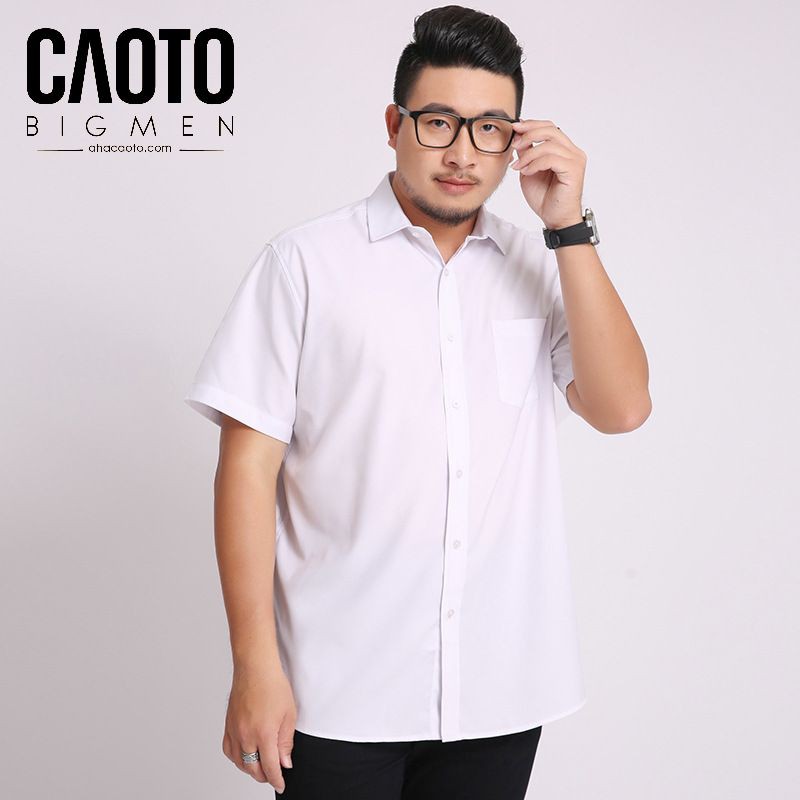 Áo Sơ Mi Trơn Big Size Nam Ngắn Tay Trắng – HÀNG CHÍNH HÃNG Size 2XL 3XL 4XL 5Xl 6XL 7XL 8XL