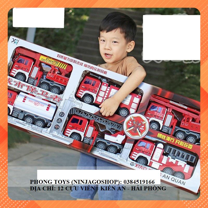 HỘP 6 XE CỨU HỎA LOẠI TO - ĐỒ CHƠI XE Ô TÔ CỨU HỎA - ĐỒ CHƠI SÁNG TẠO THÔNG MINH
