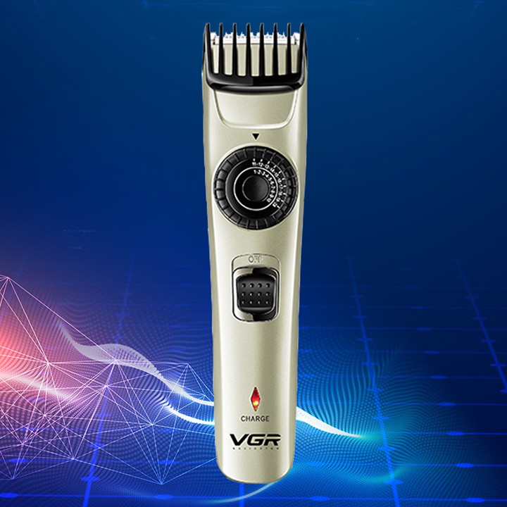 Tông đơ cắt tóc cạo viền, tạo kiểu chuyên nghiệp VGR, dùng pin sạc, lược giới hạn 1-20mm