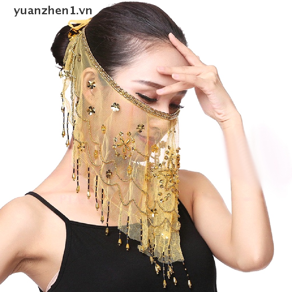Mạng Che Mặt Lưới Thêu Hoa Phong Cách Ấn Độ Dùng Múa Bụng Cho Nữ
