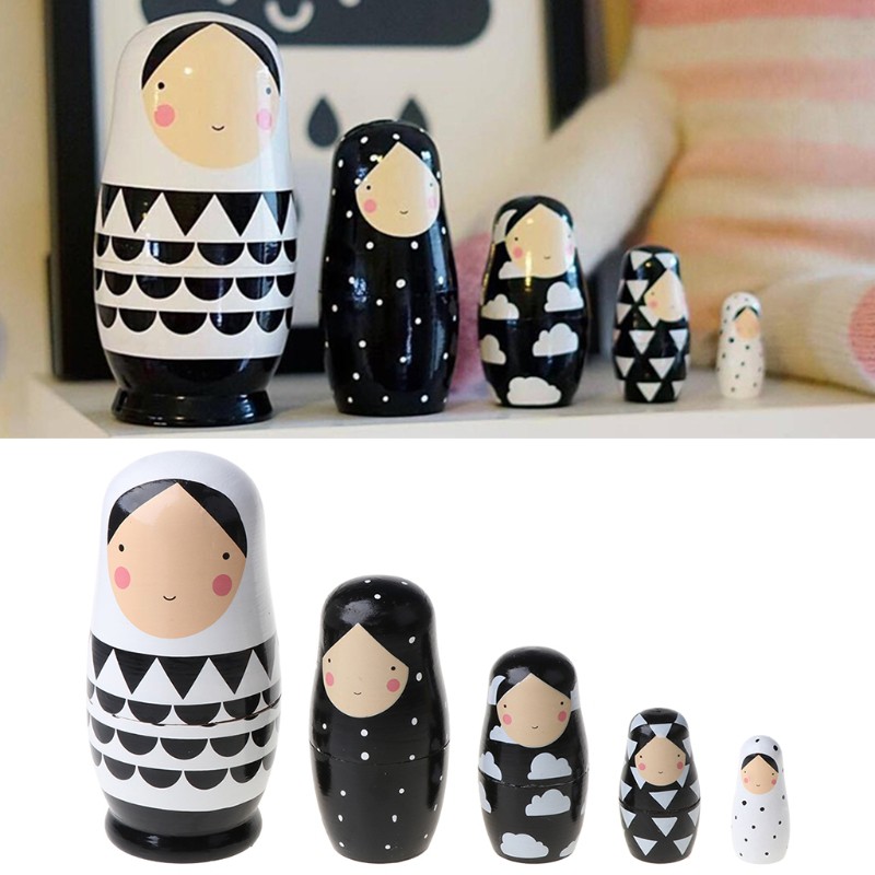 Bộ 5 Búp Bê Nga Matryoshka Bằng Gỗ