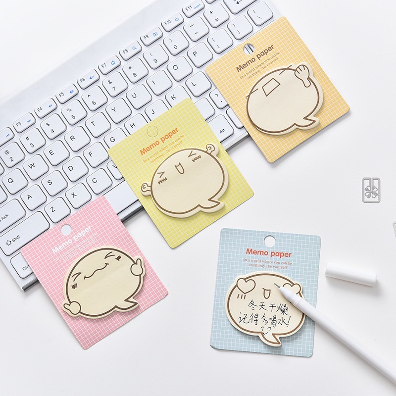 Giấy Ghi Chú Tự Dính Họa Tiết Hoạt Hình Dễ Thương Cho Học Sinh