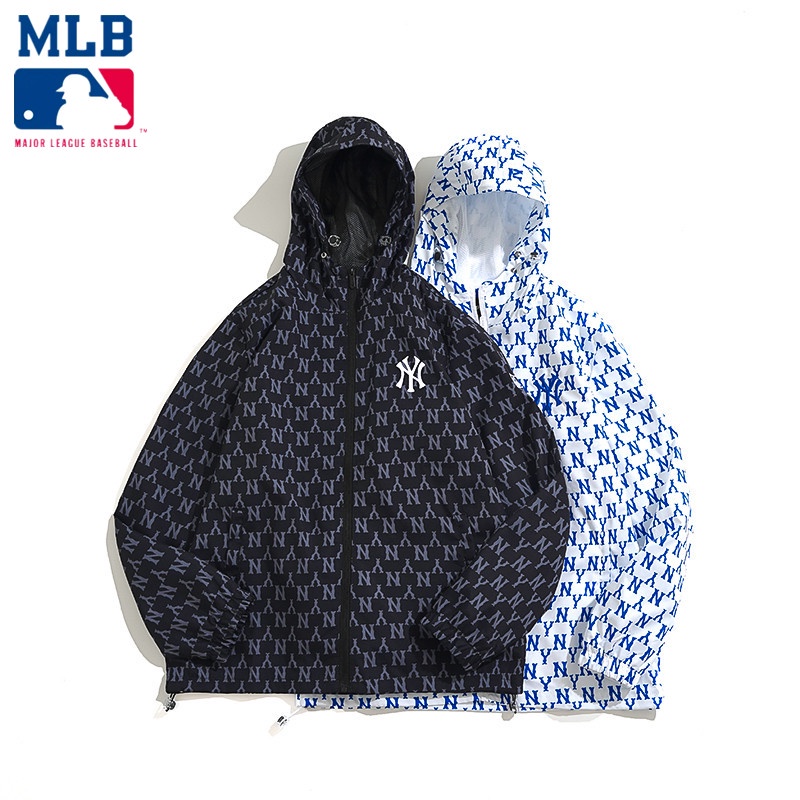 Áo Khoác Gió Có Mũ Trùm Đầu New York Yankees100% Chính Hãng NY Chuẩn Cho Nam Và Nữ