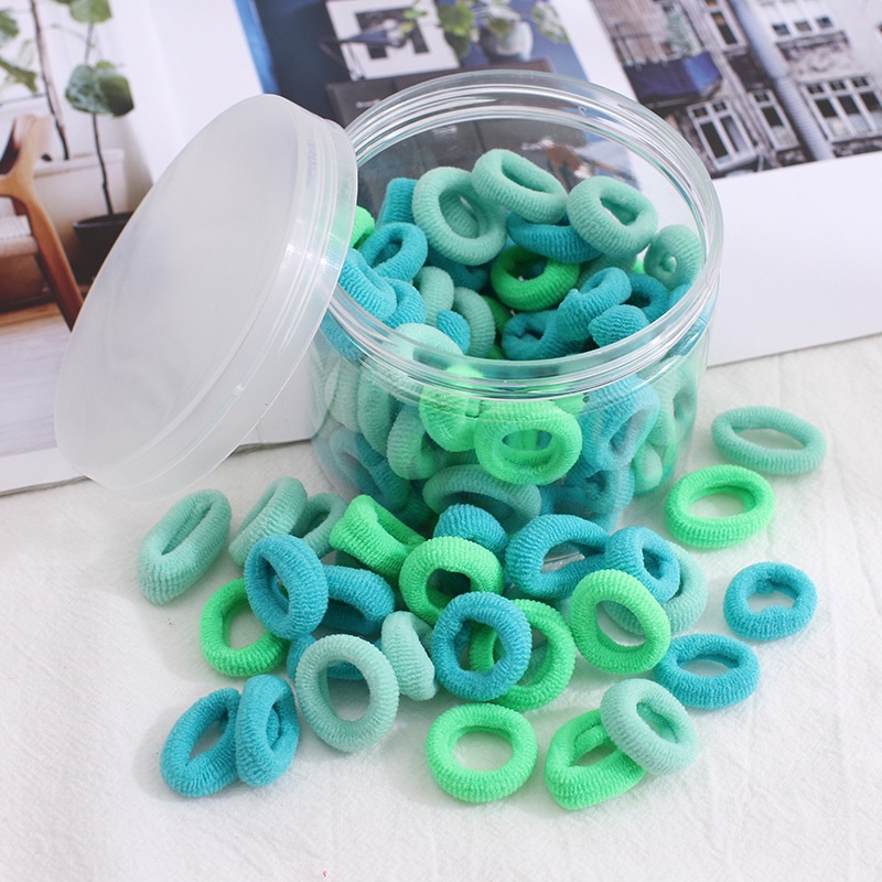 Set 100 Dây Cột Tóc Đuôi Ngựa Co Giãn Nhiều Màu Sắc Dành Cho Bé Gái