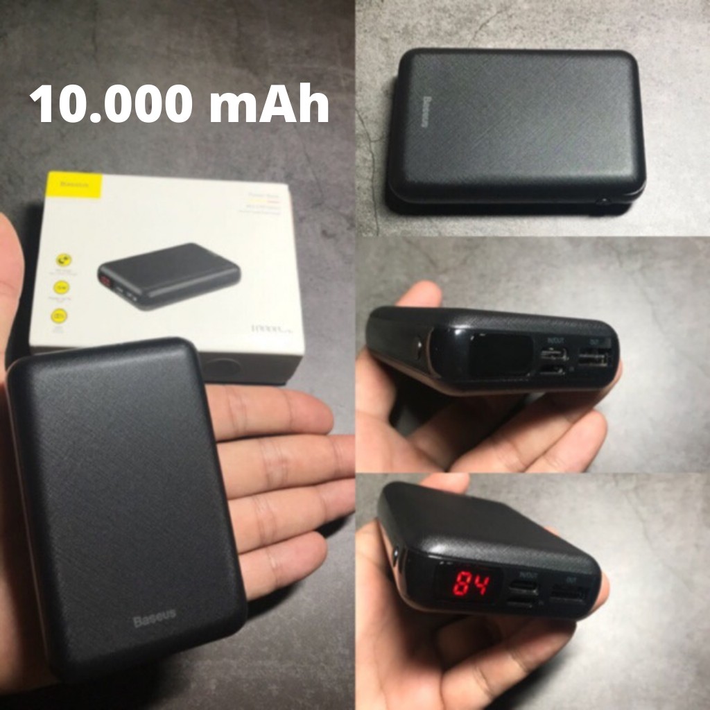 Sạc dự phòng siêu nhỏ mini 10000mAh - chính hãng Baseus có đèn LED hiển thị