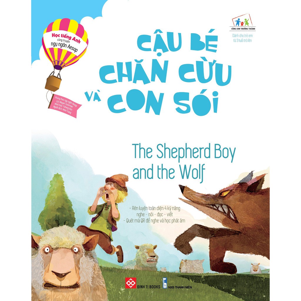 Sách - Học tiếng Anh cùng truyện ngụ ngôn Aesop - Cậu bé chăn cừu và con sói - The Shepherd Boy and the Wolf