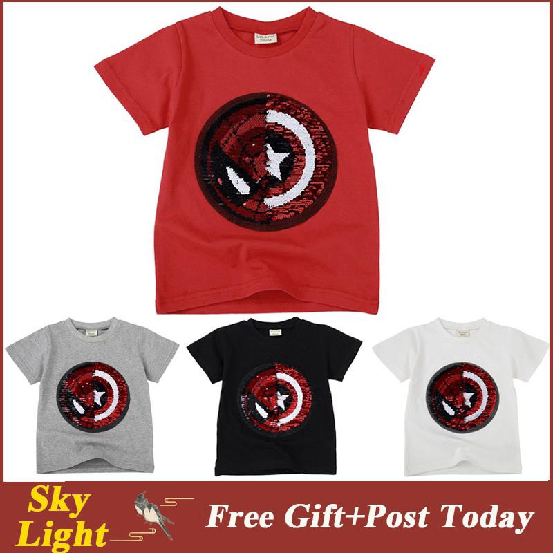 Áo thun bằng cotton đính kim sa lấp lánh cho bé