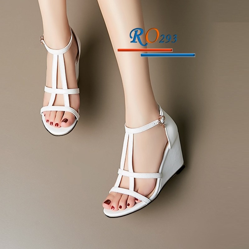 [ẢNH THẬT] Sandal đế xuồng nữ cao cấp ROSATA RO293 7p đế xuồng - đen, trắng - HÀNG VIỆT NAM - BKSTORE