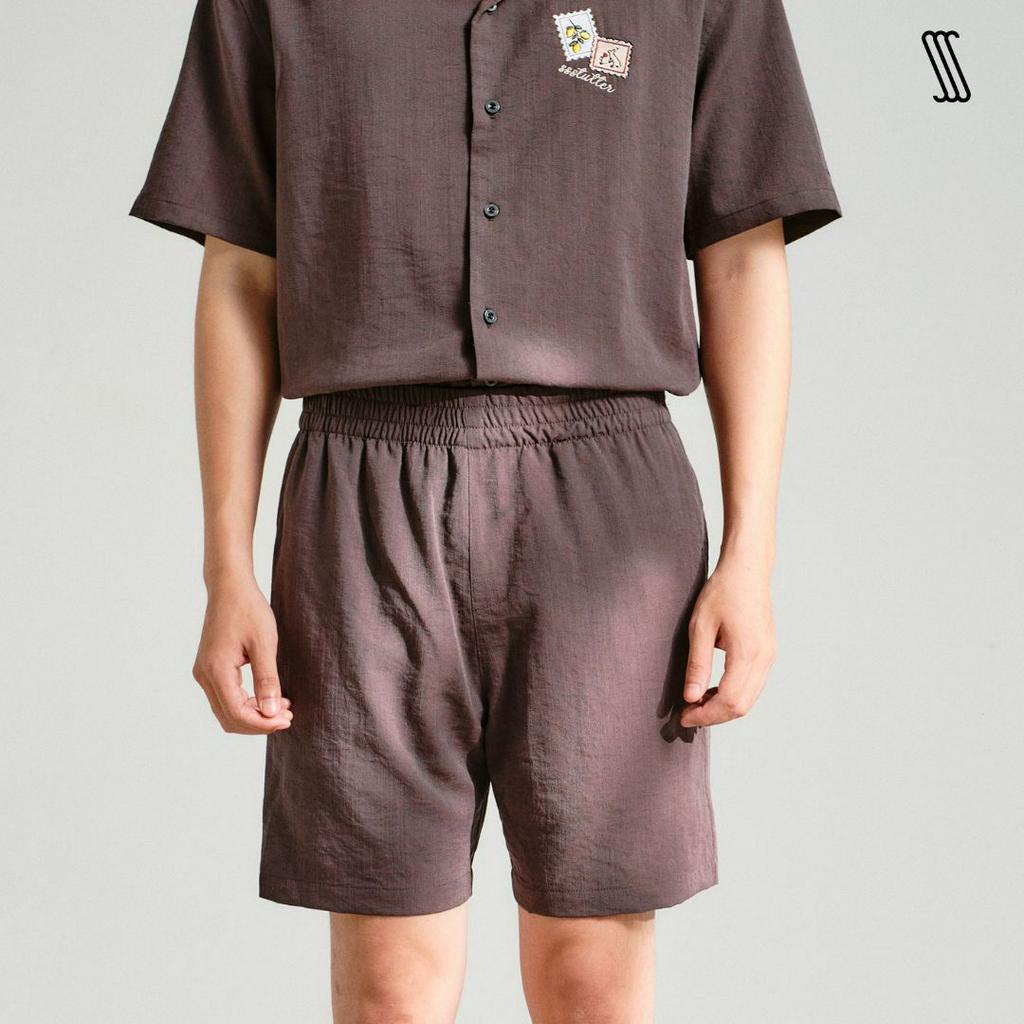 Quần đùi lưng chun nam SSSTUTTER linen thoáng mát trên gối LIFE CUBAN SHORT