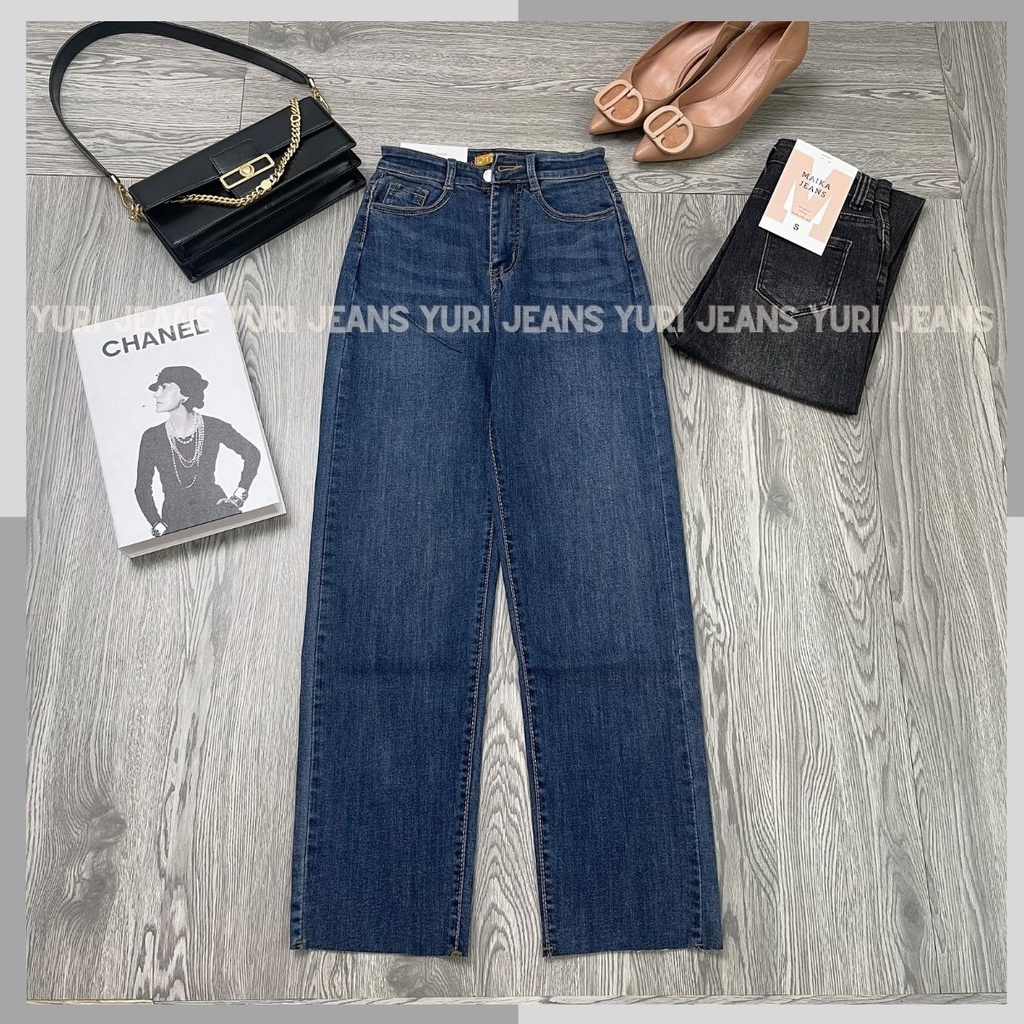 (Hàng Mới Về} Quân Jean Nữ Ông Đứng Cạp Cao ,Quần Bò Ông Đứng Lưng Cao Co Gian YuRi Jeans 22087