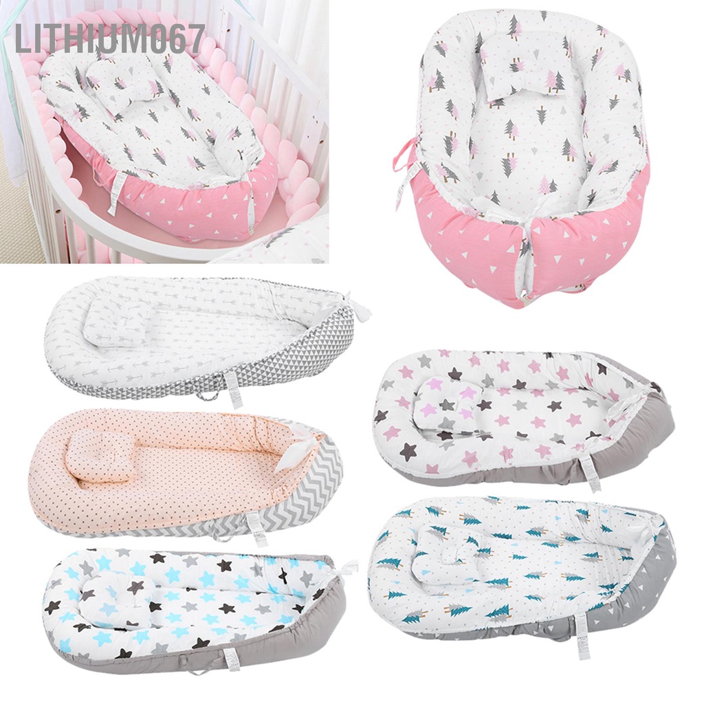 Lithium067 Baby Lounger Gấp di động Giường làm tổ cho trẻ sơ sinh ngủ mềm Nệm nôi