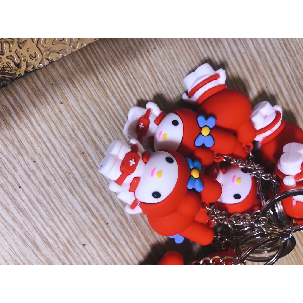Móc khóa hoạt hình siêu cute màu đỏ ( 1 cái )
