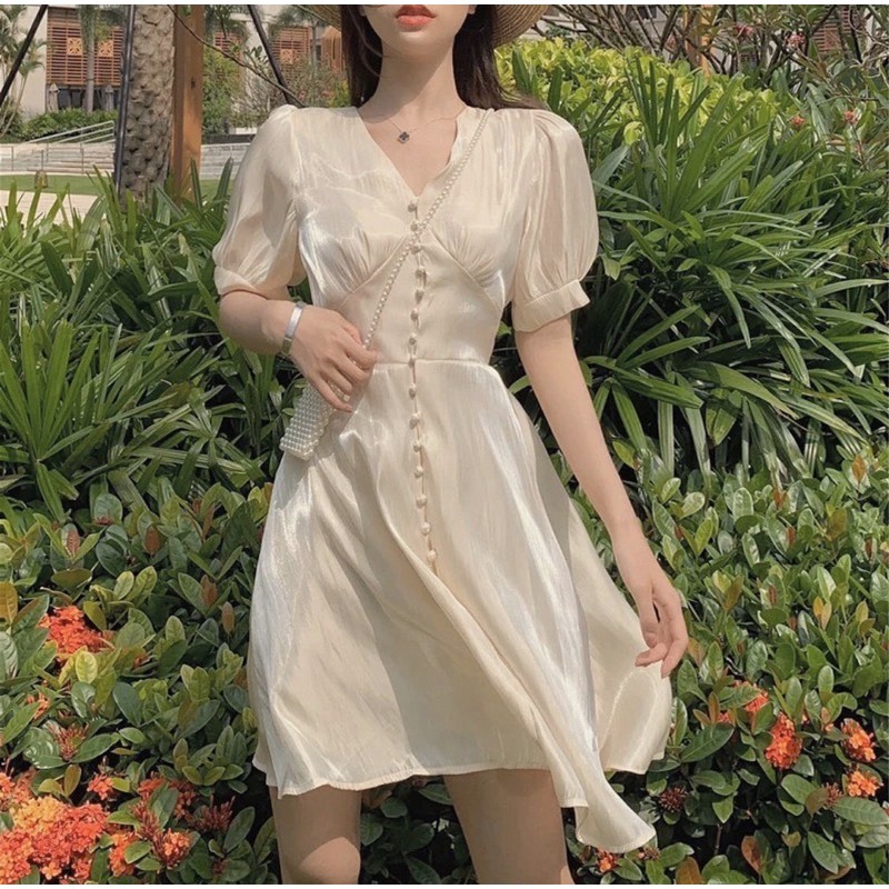 VÁY LỤA ORGANZA HAI MÀU SẴN