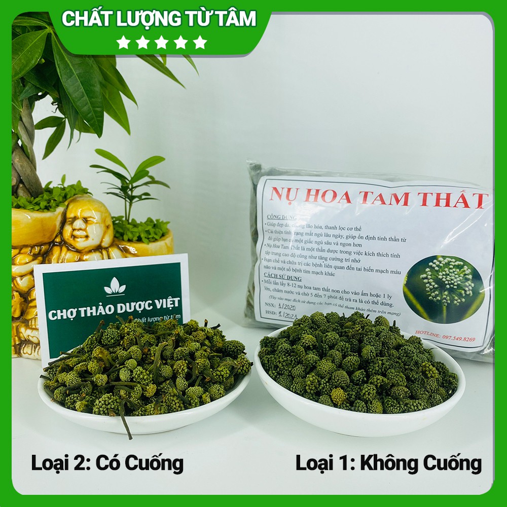 Sỉ 500gr Nụ Hoa Tam Thất (Loại 1, xanh, đẹp, ko cuống)