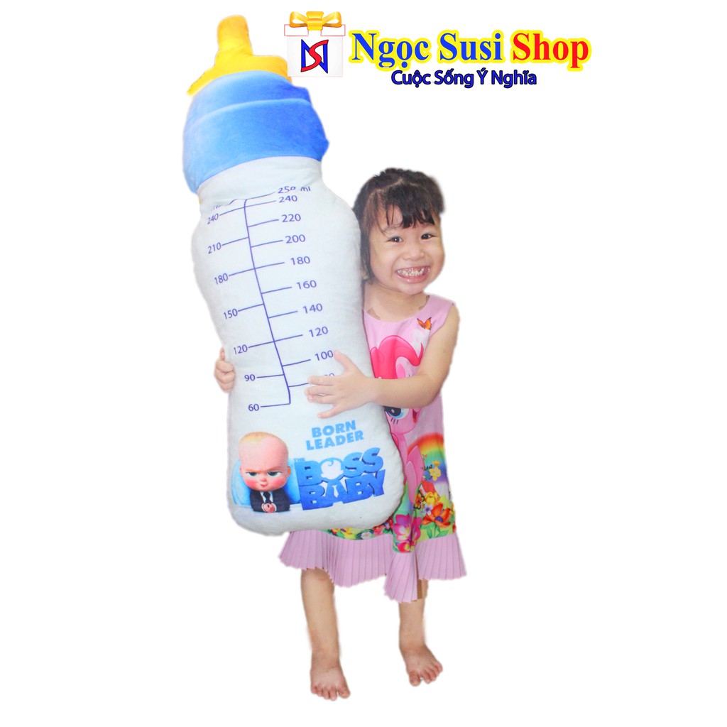 (Rẻ Vô Địch) - Gối Ôm Thú Bông Hình Bình Sữa 3D Khổ Vải 50cm Cao Cấp - Giá Hủy Diệt