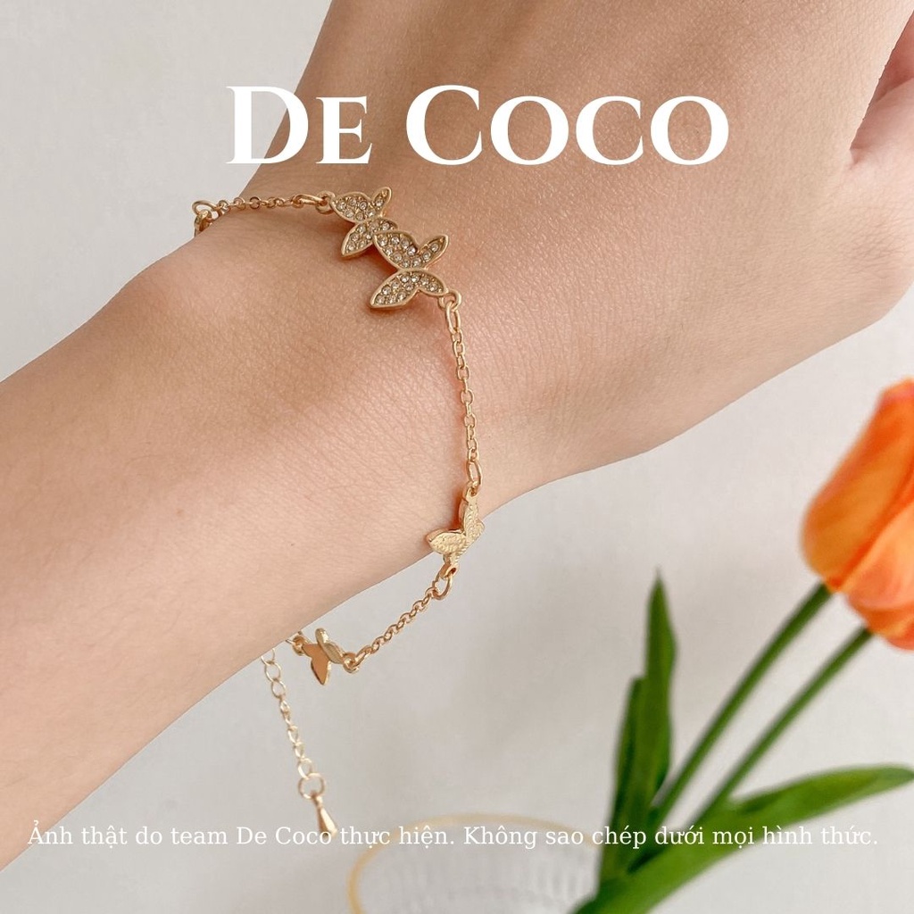 Vòng tay nữ đính đá, lắc tay Bướm Đôi decoco.accessories