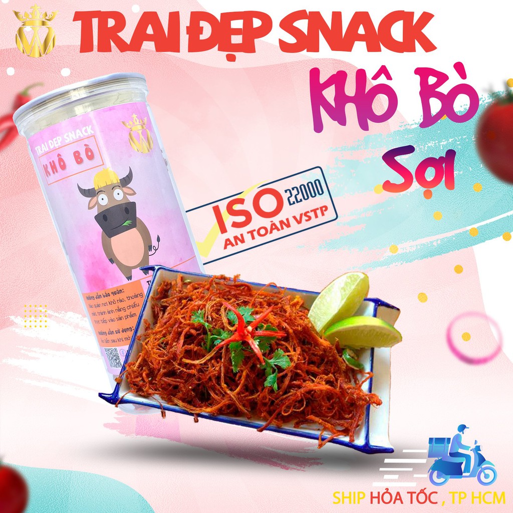 Khô Bò Sợi Dài Hủ pet 300G - Trai Đẹp Snack