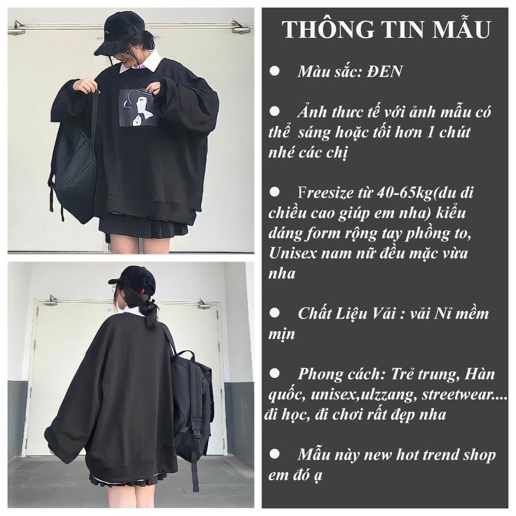 Áo sweater nữ form rộng tay bồng SGIRL áo nỉ nữ cute Ulzzang Hàn Quốc_VIETSTAR | BigBuy360 - bigbuy360.vn