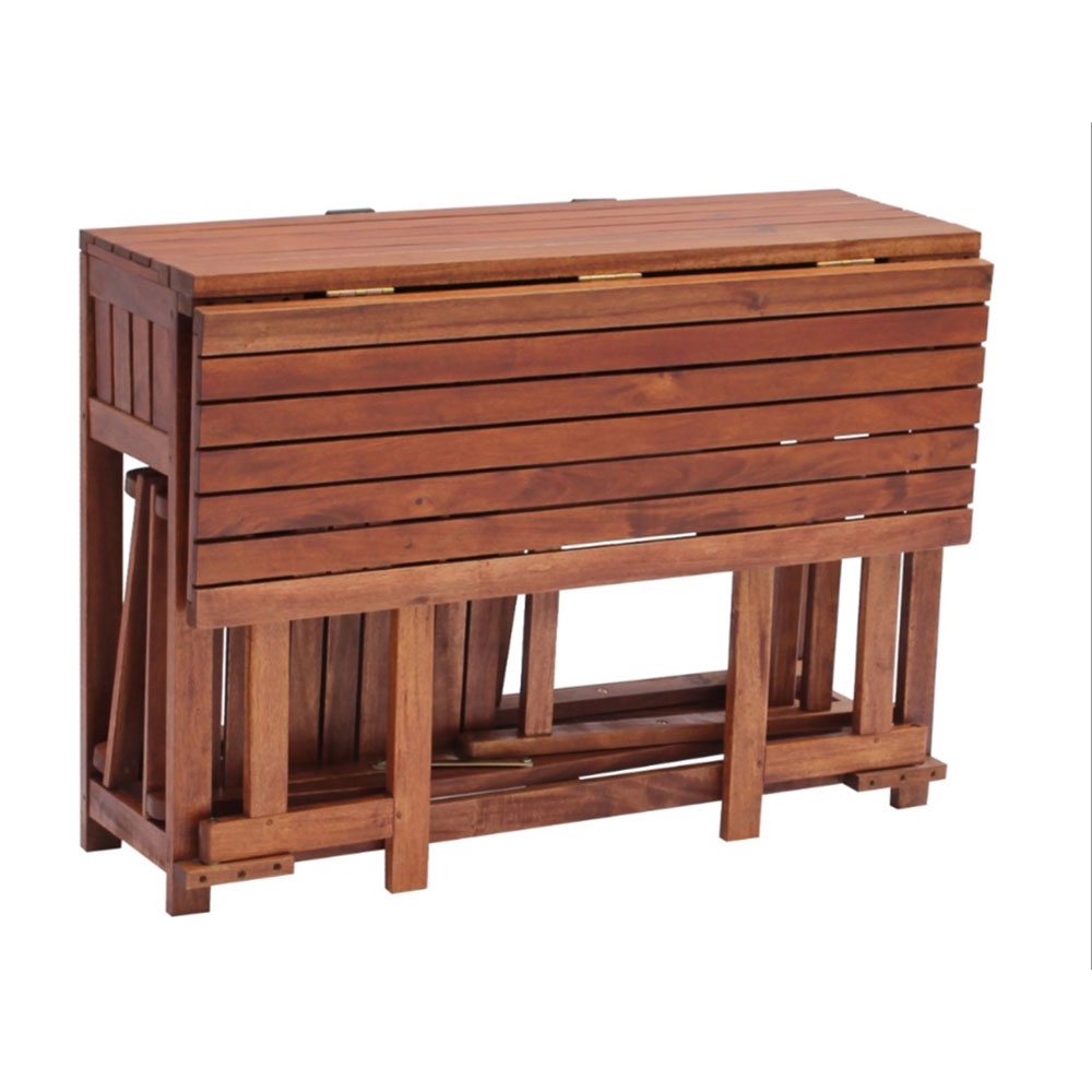 Bộ bàn Sangiang 2 ghế có hộc đựng đồ IBIE gỗ keo