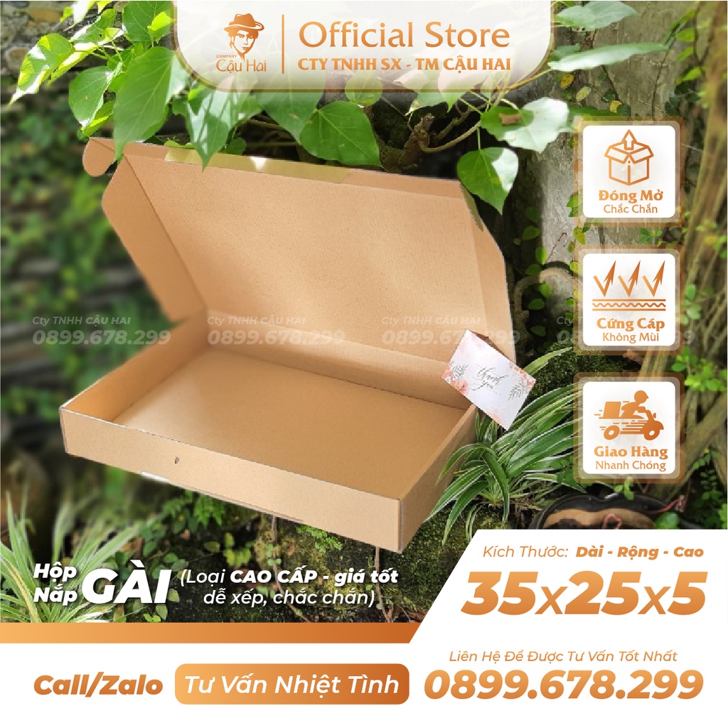 Set 50 Hộp carton nắp GÀI 35x25x5