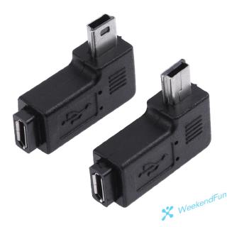 Set 2 Đầu Chuyển Đổi Micro Usb Sang Mini Usb 90 Độ