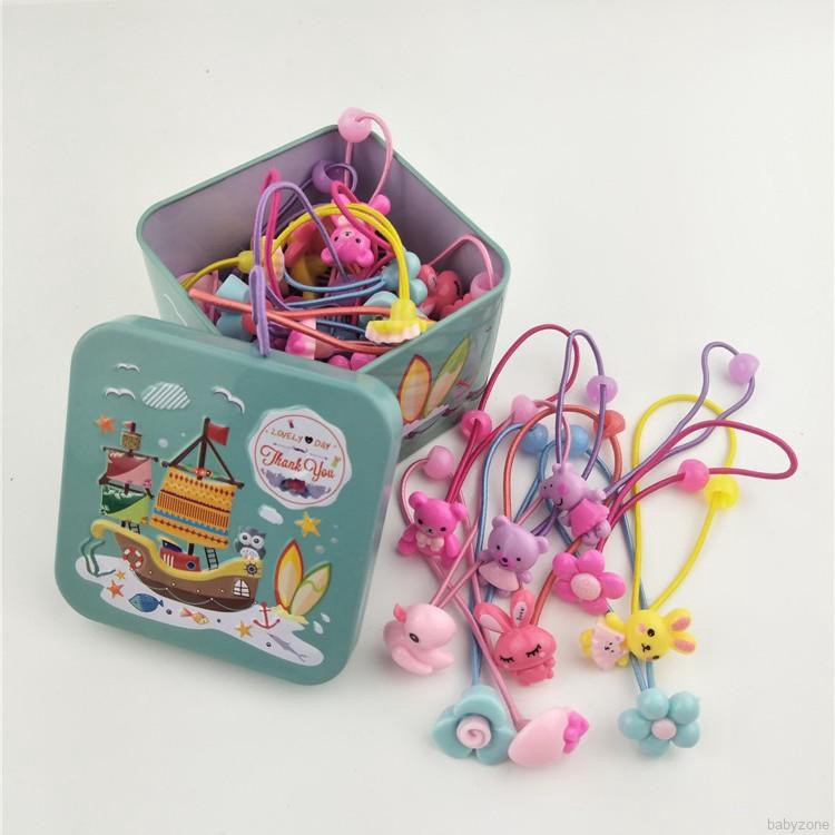 Set 40 dây buộc tóc hoạt hình dễ thương cho bé gái