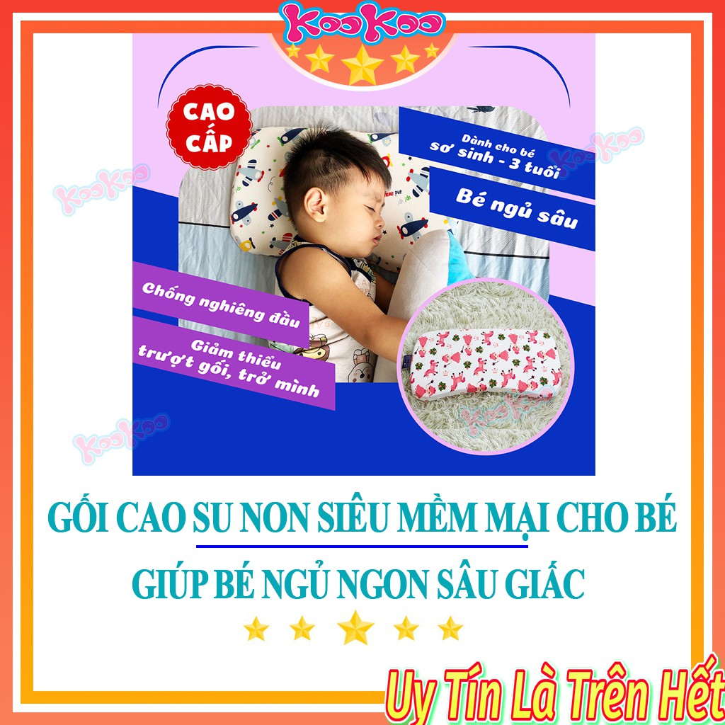 Gối Cao Su Non Cho Bé Loại Lớn (46x26cm) , Gối Chống Trào Ngược Chống Bẹt Đầu, Méo Đầu Hiệu Quả.