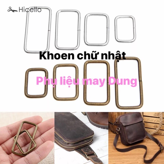 Khoen chữ nhật khoen móc túi xách, balo